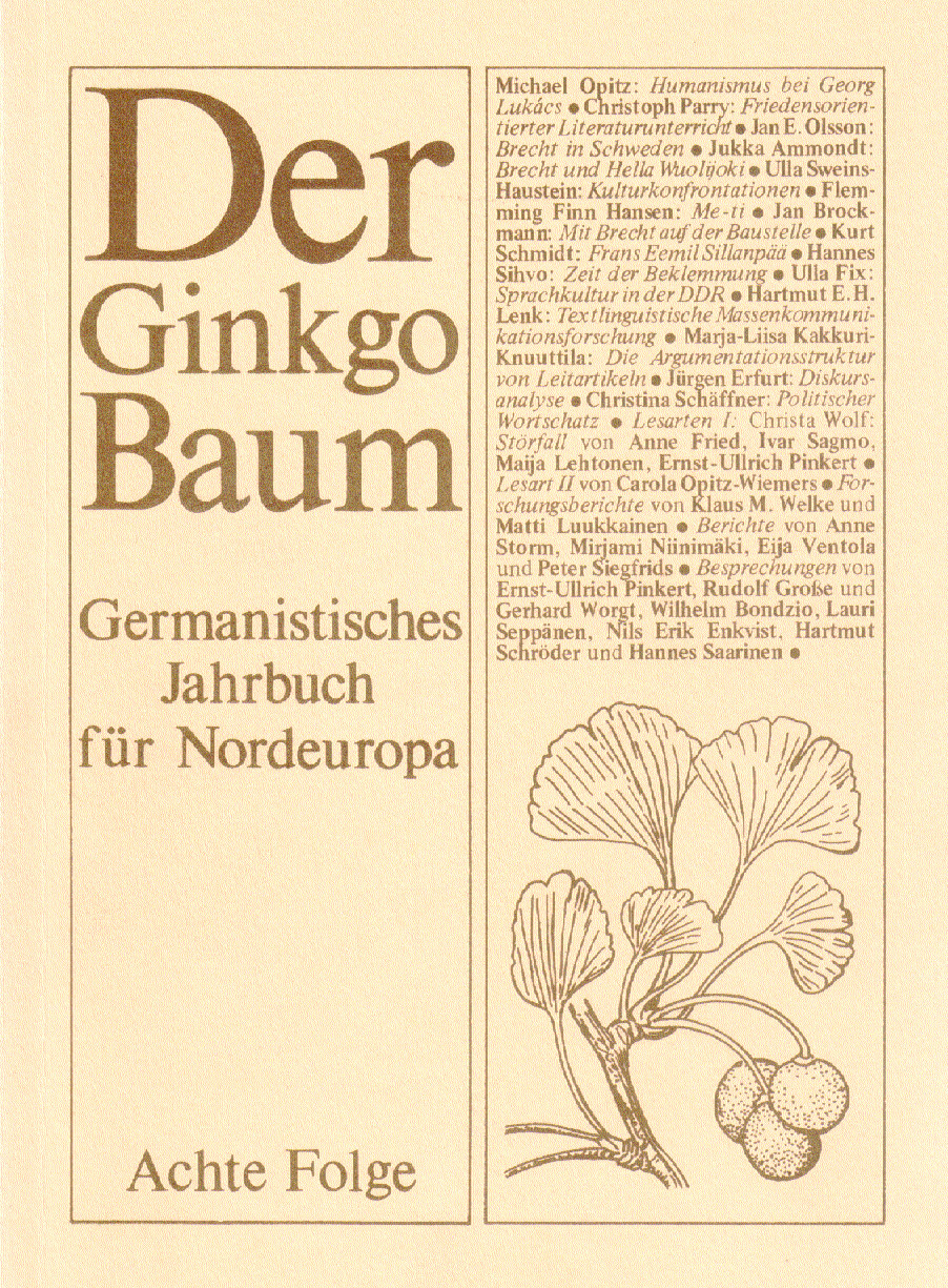 1. Umschlagseite der 8. Folge des Ginkgo-Baums